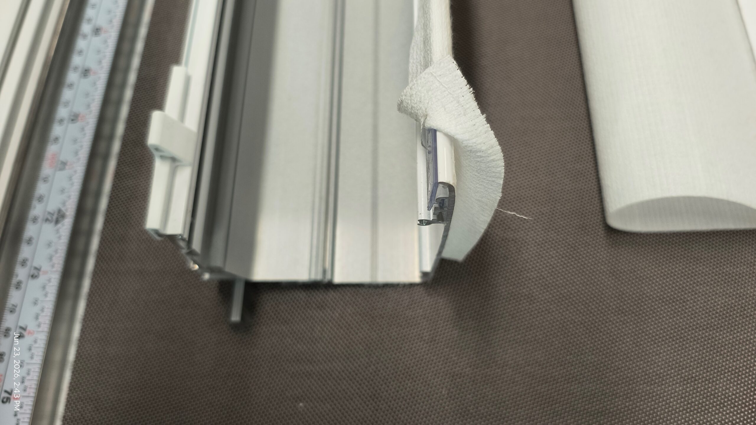 Cassette and valance roller shade fabric replacement in NYC workshop