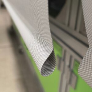 Close‑up of roller shade fabric texture used for custom replacement orders shipped nationwide.