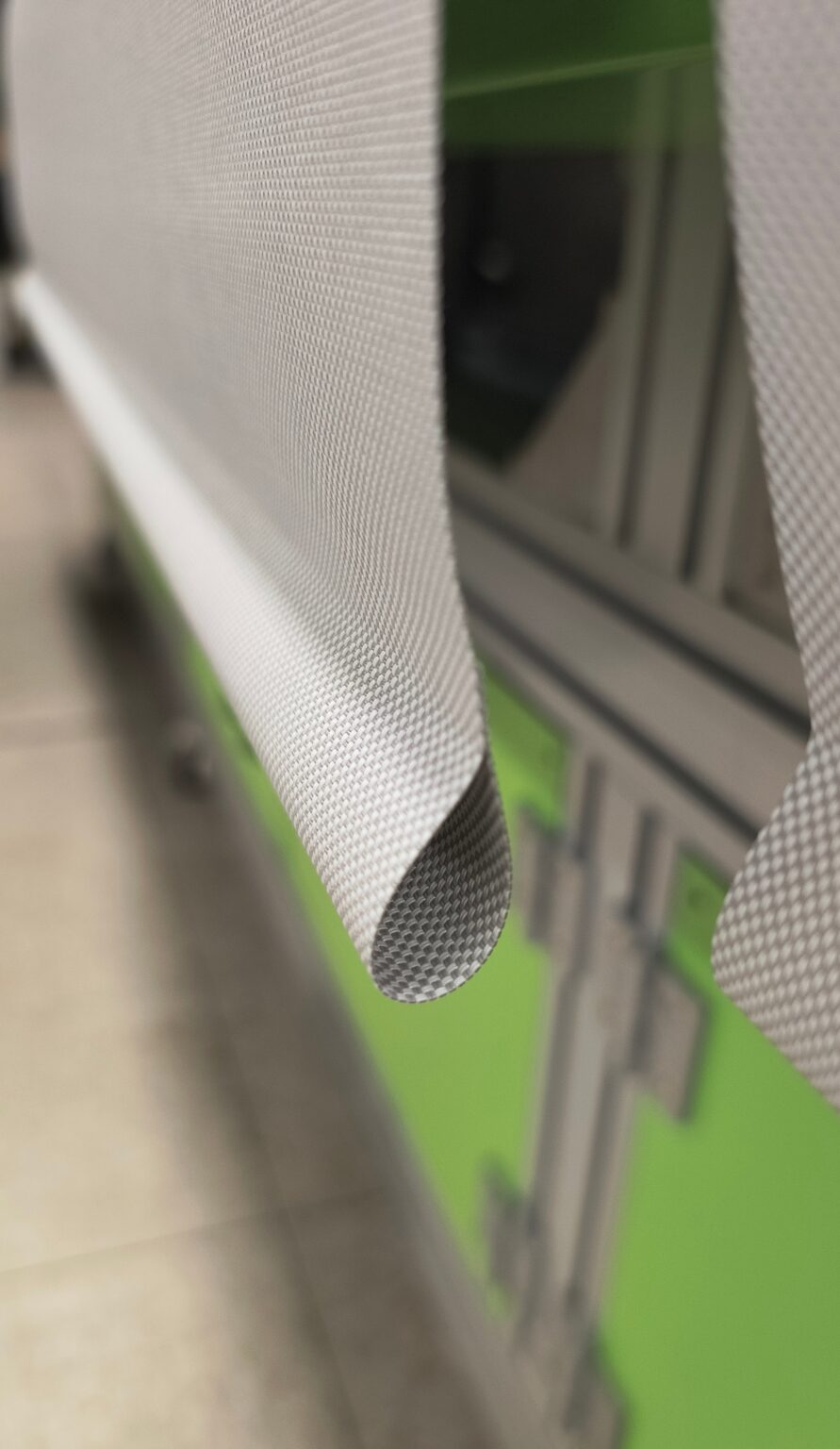 Close‑up of roller shade fabric texture used for custom replacement orders shipped nationwide.