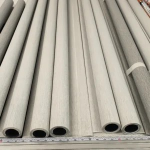 Custom roller shade replacement fabric cut and prepared in our Brooklyn workshop