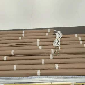 Completed roller shade fabric replacement orders prepared in Brooklyn NY